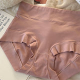 Women's Long Staple Cotton Solid Briefs High Waist Tummy Control Underwear