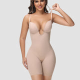 Sorelyne® Women's U Plunge Strapless Tummy Control Bodysuit Low Back Built In Bra Shapewear