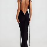 Sexy Backless Spaghetti Strap Fishtail Maxi Dress for Women
