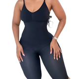 Seamless Backless Mid Length Tummy Control Shapewear Bodysuit