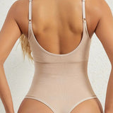 Seamless Round Neck Tummy Control Thong Tank Top Body Shaper Bodysuits