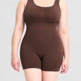Women's Tummy Control Mid-Thigh Seamless Outerwear Bodusuit Shapewear