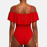 Sorelyne® Girdles Colombianas One Piece Ruffled Tummy Control Triangle Swimsuit