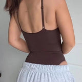 Seamless Round Neck Tummy Control Thong Tank Top Body Shaper Bodysuits
