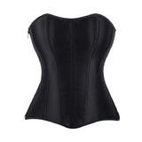 Sorelyne® Women's Satin Lace Up Boned Corset Top Overbust Side Zipper Waist Trainer