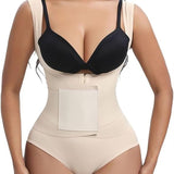 Women Low Back Tummy Control Thong Bodysuit Shapewear with Reinforced belt