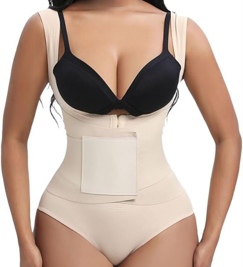 Women Low Back Tummy Control Thong Bodysuit Shapewear with Reinforced belt
