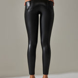 PU leather Pants High Waist Tight Sports Yoga Pants Slim