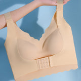 Seamless Front Buckle Correction Wireless Bra Push Up Thin Fixed Full Cup Bra