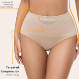 Mid Rise Cross Compression Shapewear Underwear Mesh Tummy Control Shaping Panty