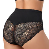 Women's Sexy Semi Sheer Mid-Waist Lace Stitching Breathable Briefs