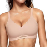 Women's Solid Seamless Breathable Wireless Push Up Bra