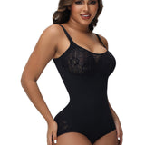 Sorelyne® Sexy Seamless Jacquard Bodysuit Tummy Control Spaghetti Strap Shapewear