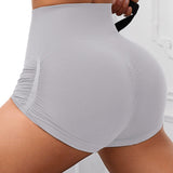 Side Drawstring High Waist Threaded Solid Color Yoga Shorts