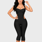 Halter Cutout Backless Skinny Bandage Capri Jumpsuit
