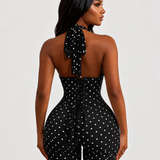 Hourglass Figure Corset Romper in Polka Dot Two Piece Set