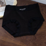 Women's High Waist Solid Comfort Panties Pure Cotton Antibacterial Crotch Briefs
