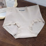 Women's High Waist Solid Comfort Panties Pure Cotton Antibacterial Crotch Briefs