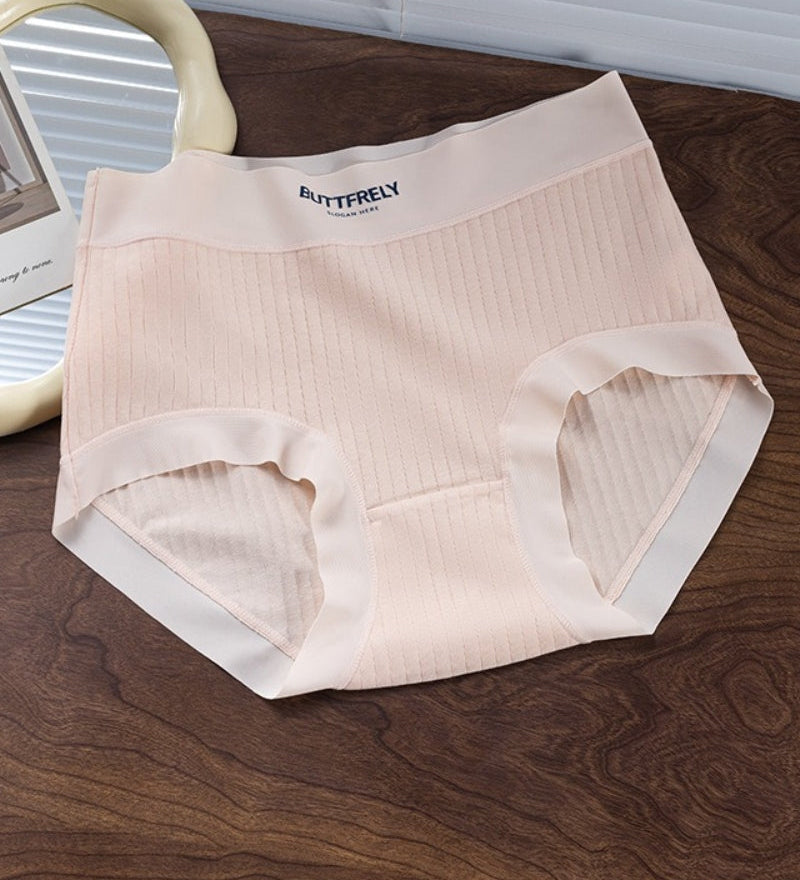 Women's High Waist Solid Comfort Panties Pure Cotton Antibacterial Crotch Briefs
