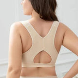 Sorelyne® Women Beige Front Closure Adjustable Straps Wirefree Support Sports Bra