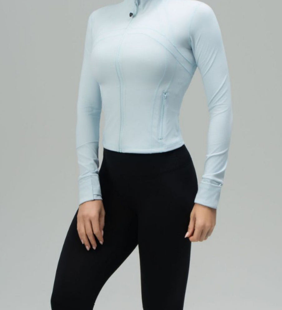 Long Sleeve Cropped Workout Yoga Jacket
