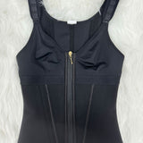 Sorelyne® Women's Boned Latex Zipper Corset Tummy Control Body Shaper Vest With Bra