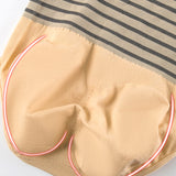 Women's High Waisted Striped Belly Bump Shapewear Panties Butt Lifter Briefs