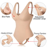 Tummy Control Slim Body Shaper Deep V-Neck Thong Bodysuits