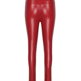 Sexy PU Leather Crotch Zipper Leather Pants for Curvy Women