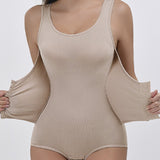 2 in 1 Seamless Double Tummy Control Corset Bodysuit Scoop Neck Tank Top Shapewear