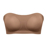 Comfy Push-Up Bandeau Bra Strapless Non-Slip Silicone Cross Side Buckle Bra