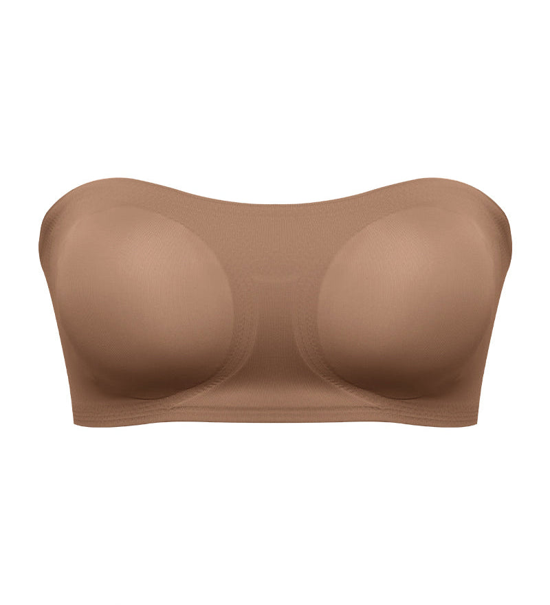 Comfy Push-Up Bandeau Bra Strapless Non-Slip Silicone Cross Side Buckle Bra
