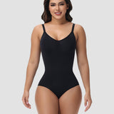 Sorelyne® Seamless Knit Tummy Control Bodysuit Spaghetti Strap Stretch Briefs Body Shaper