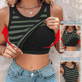 Round Neck Ribbed Tank Top Built In with Bra Padded