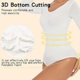 Seamless Crew Neck Long Sleeve Corset Bodysuit Tops Stretch Triangle Jumpsuit