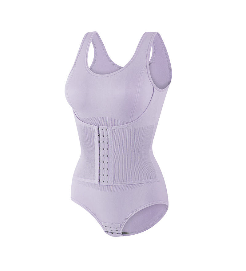 2 in 1 Seamless Double Tummy Control Corset Bodysuit Scoop Neck Tank Top Shapewear