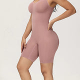 Body Shaper Ribbed Seamless Tummy Control Mid Thigh Bodysuits