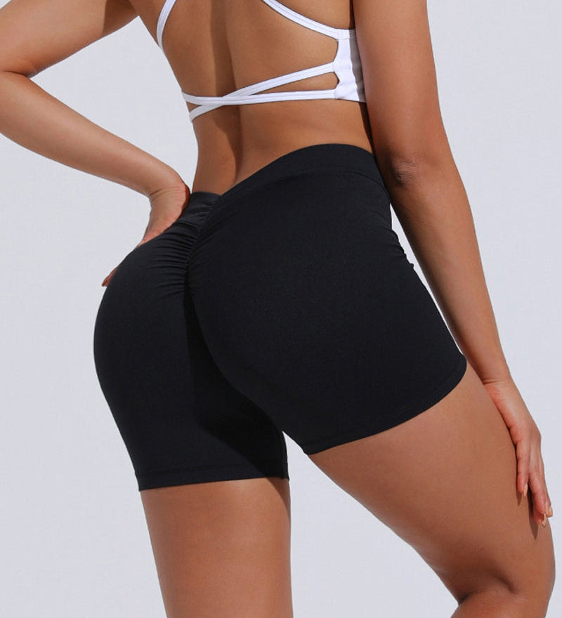 V Back Push Up High waist  hip lifting Workout Yoga Shorts