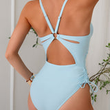 Women's Deep V Sexy Shapewear Swimsuit with Drawstring