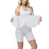 Hourglass Figure Corset Romper in Polka Dot Two Piece Set