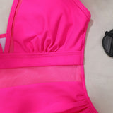 Sexy Deep V Mesh Backless One Piece Shapewear Swimsuit