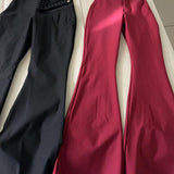 High Waist Button Fly Butt Lifting Sculpt Flare Girdle Pants