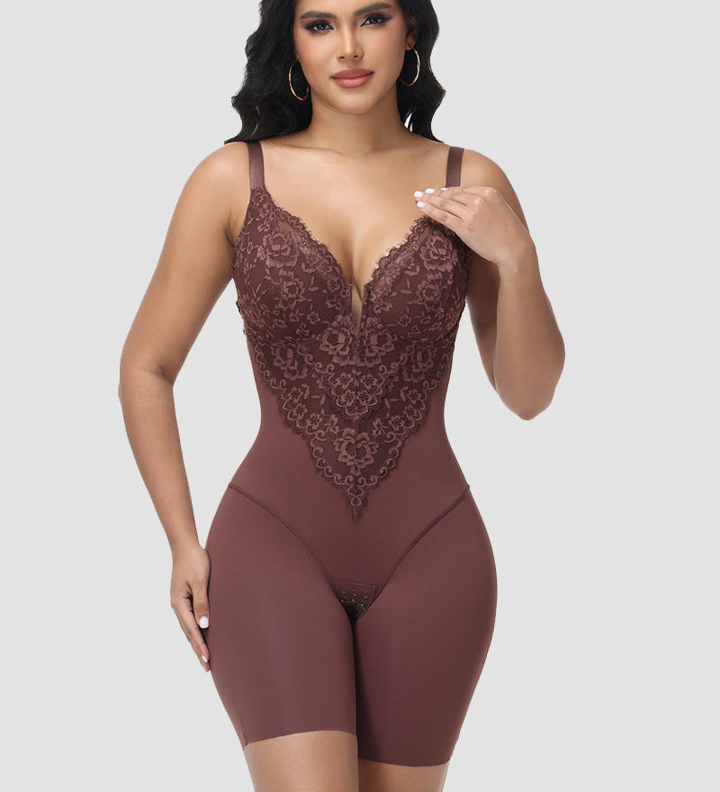 Sorelyne® Lace Plunge Backless Bodysuit Shapewear