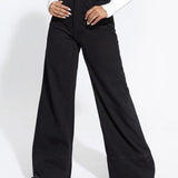 Wide-leg Jeans High Waist Patchwork Raw Edge Loose Trousers