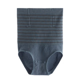 Women's High Waisted Striped Belly Bump Shapewear Panties Butt Lifter Briefs