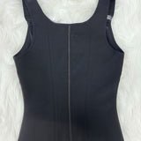Sorelyne® Women's Boned Latex Zipper Corset Tummy Control Body Shaper Vest With Bra