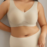 Women's Wirefree Underwear Set Seamless Ultra Comfort Daily Bras With High Waist Panties