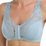 Breathable Lace Front Closure Wire-free Smooth Back Shaping Bra