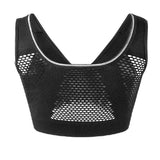 Women's Plus Size Front Buckle Solid Hollow Breathable Wireless Sports Bra
