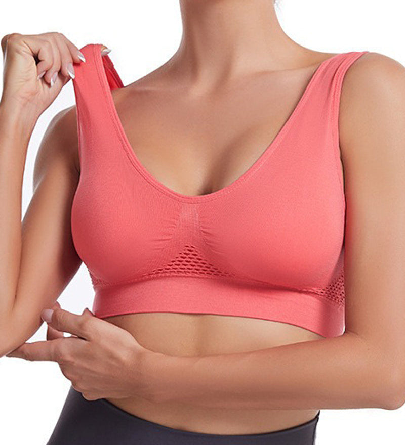Women's Hollow Out Anti-Sagging High Support Sports Bra Breathable Yoga Top Bras